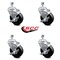 Service Caster 4 Inch Soft Rubber Wheel Swivel 12mm Threaded Stem Caster Set with Brake SCC SCC-TS20S414-SRS-TLB-M1215-4 - alternate 2